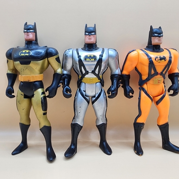 DC Comics Other - 1993 Batman Animated Series Sky Dive Gold Batman Action Figures Lot Kenner 5"
